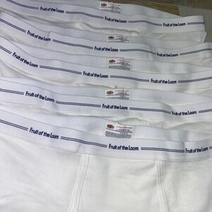 VTG Fruit of the Loom Briefs Size XL Classic White Tighty Whities Daddy 5 Pack
